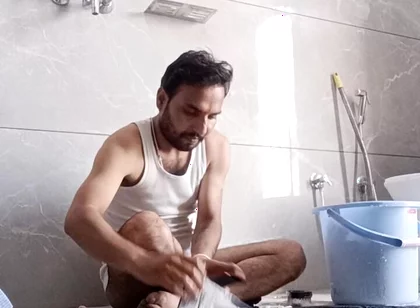 Indian Hot Man Enjoy Shower and Masterbation
