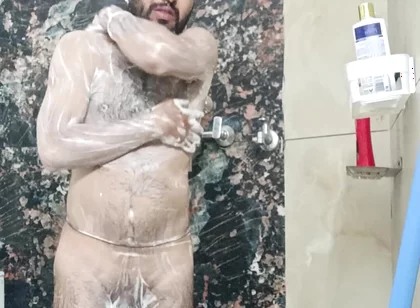 Indian Police Officer in Shower