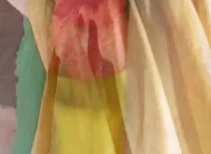 Red Lacy Panties Under Yellow Skirt
