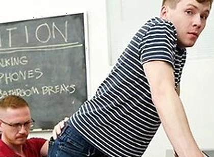 Brody Kayman And Damian Rose In While In Detention, Professor Kayman Has A Very Serious Talk With His Naughty Student 18