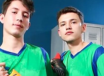 Teammates Jake Lotti & Loick Gauthier Get Wild In The Locker Room After Sweaty Workout