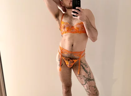 Hairy Sissy Muscle Man in Lingerie and Heels Sensual Striptease, Edging, Wanking, Fingering and Foot Play