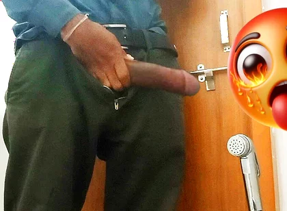 Today in the Office Toilet, I Spit on My Cock, Masturbated and Ejaculated