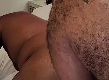 Hairy Bear Pounds Thick Ass Doggy and Shoots All Over His Chest