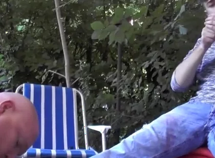 Smoking feet master outdoor