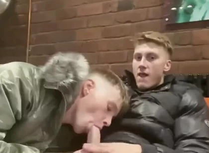 Scally boys cock sucking puffer jackets