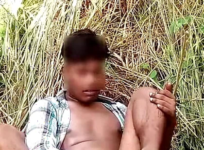 Indian Teen Boy Ass Fucking with Big Cucumber Hardcore Masturbation at Forest