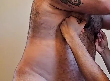 Hairy Bear Fucks Bareback Doggy and Missionary Hard