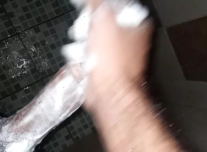 Breast Pump Boy2 Takes His Time in the Shower with a While Waiting Outside the Bathroom