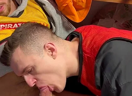 Straight Lad Gets Sucked off in the Locker Room