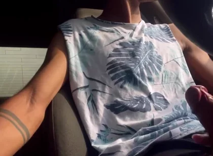 College Boy Masturbates in the Car Until He Cums