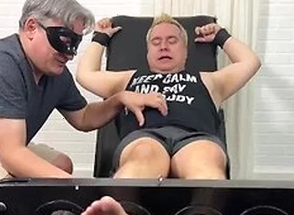 Dominant Stepdaddy Achilles Tickles His Submissive Chubby Sub