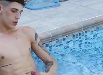 Swimmer Boy Pumps His Big Uncut Cock To A Gushing Load! - Xander Gomez