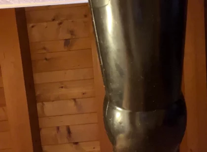 Grandpa Fucks Himself with His Black BDSM Dildo