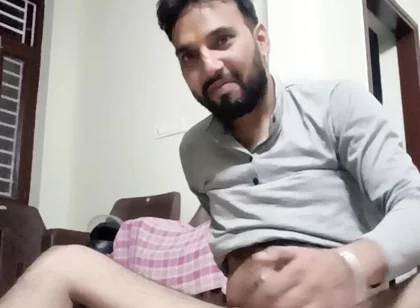Indian man masturbation in the bathroom