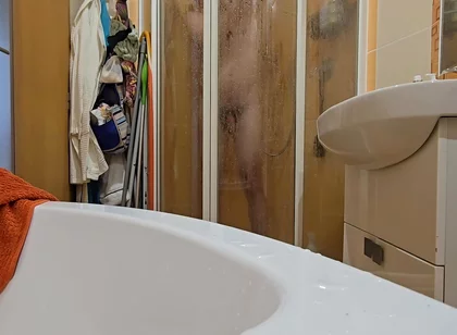 Hairy Guy Taking a Shower at His Female Friend’s Place