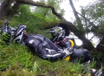 Mud hole dainese biker blowjob cum