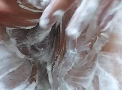 Standing Shaving in Bathroom and Cumshot