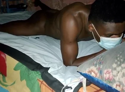 African Black Guy Fucks His Bed