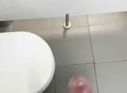 Jerking off in a Public Restroom