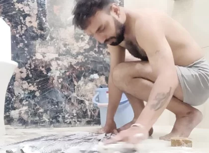 Indian Stepfather Stepdaddy Enjoy Shower
