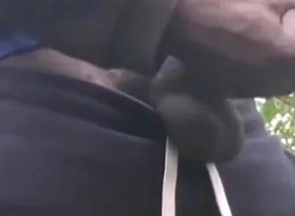Jerking off Until Shot Thick Loads in the Forest