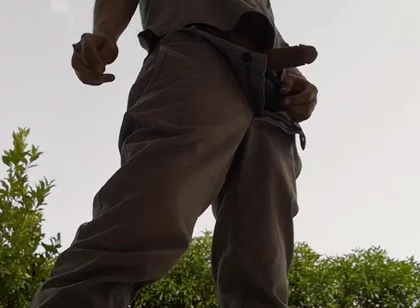 Quick Outdoor Jerkoff While Having a Cigarette