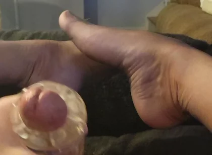 Jacking off in New Nylons with Dick Toy