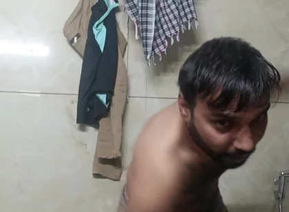 Indian Rajasthani Desi Man Enjoy Shower