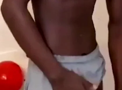 Swinging stroking my big black cock