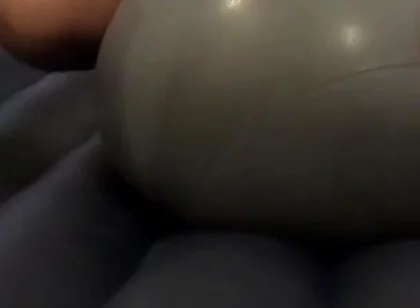 Fuck gimnastic ball on air matress