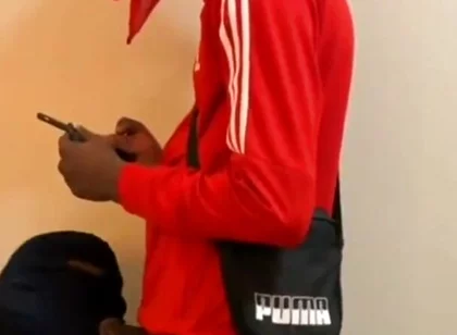 Huge Black Cock Deepthroat Swallowing His Load