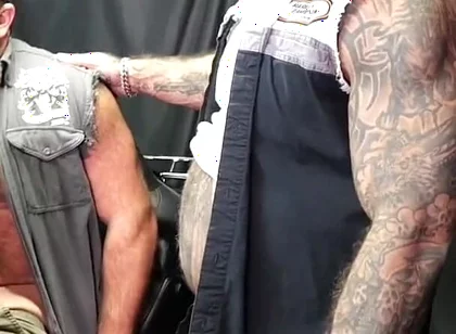 Threesome Harley Fucking with Manny Muscle and King Baiter
