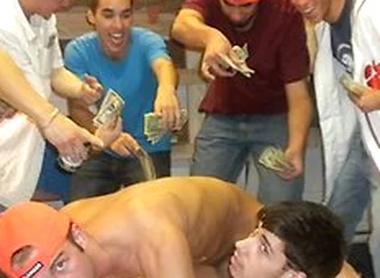 Frat Initiation Gets Wild As College Twinks Drop To Their Knees For A Big Cock