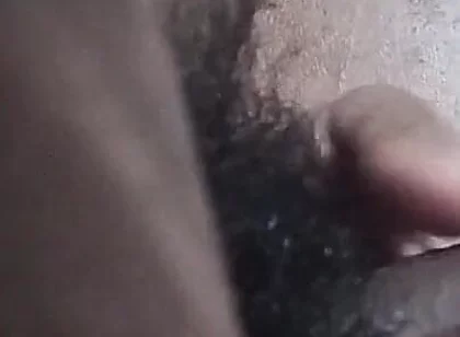 Masturbating,rubbing, and Slapping My Hairy Uncut Black Cock After Long Time