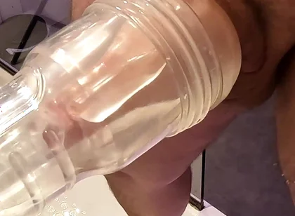 Fleshlight Wall Fuck POV with a Thick Uncut Cock in Full Focus