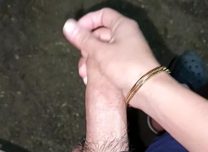 Outdoors at Night, Peeing and Hot Cumshot