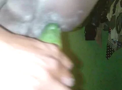 Deep Anal Sex with a Big Cucumber