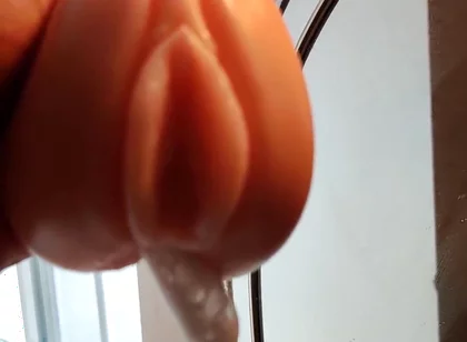 Squeezing My Cum Out of an Onahole After Using It