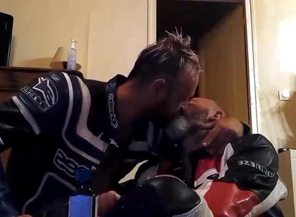 French guys in biker gear fucking