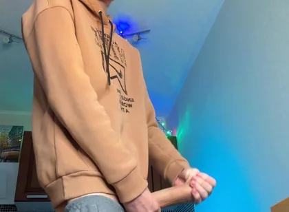 Huge Cumshot From a Skinny Boy with a Surprisingly Big Cock