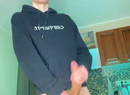 Watch This Young Student Shoot a Thick Load of Cum