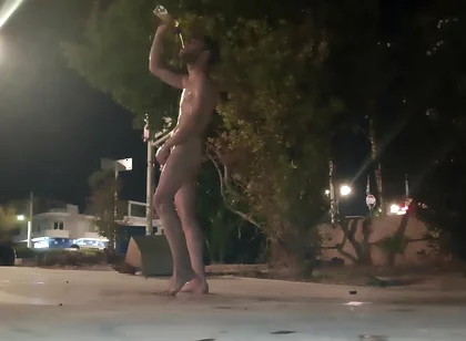 Piss Shower in Public and Cum