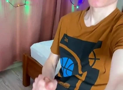 Young Student Home Alone with a Monster Boner and Lots of Sperm
