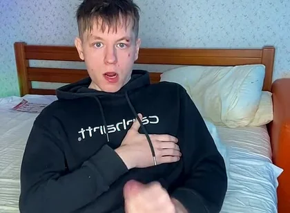 Bored in My Room so I Rubbed My Big Cock Until I Blew a Load