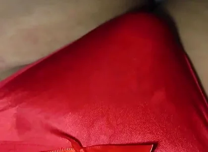 Wife's Sexy Red Thong Full of Cum!