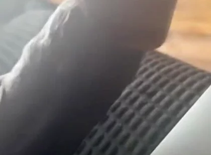 Stroking My Big Black Cock Watching Porn