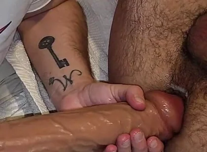 Fucking My Horny Pervy Taboo Step Dad with My Dick and a Dildo and Ny Husband Spunked on His Face