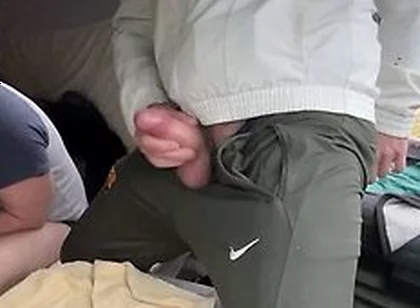 Public Truck Cruising We Flash Our Bulges And A 3-way Begins Inside
