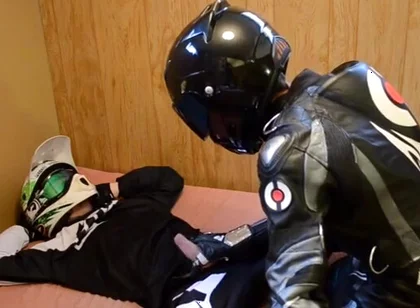 leather biker fucks motorcrosser